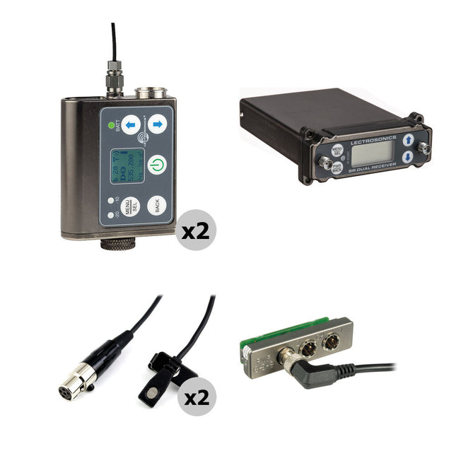 Lectrosonics 2-Person SRc Sistema Inalámbrico Lavalier Omni 470-537 MHz Dual-Canal
