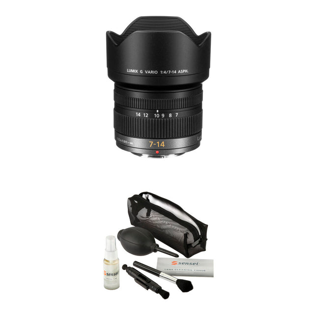 Panasonic LUMIX G Vario 7-14mm f4 ASPH objetivo gran angular con kit de limpieza