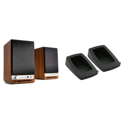 Audioengine HD3 Sistema de Altavoces Bluetooth con Amplificadores de 15W y Soportes DS1 de Escritorio en Nogal Par