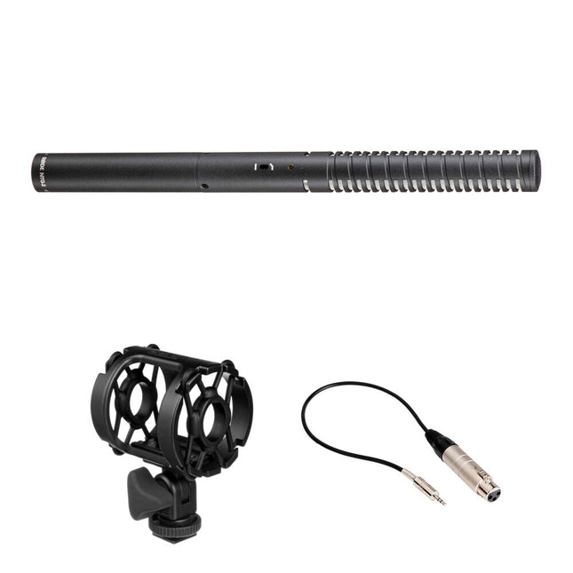 RODE NTG2 Micrófono Shotgun Con Montura Antivibración y Cable XLR a 3.5mm