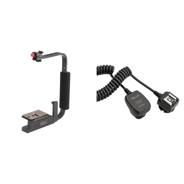 Vello Speedy Soporte Giratorio para Flash con Cable TTL de 3 Pies para Nikon