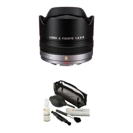 Panasonic LUMIX G Fisheye 8mm f/3.5 Objetivo Micro Cuatro Tercios con Kit Accesorios