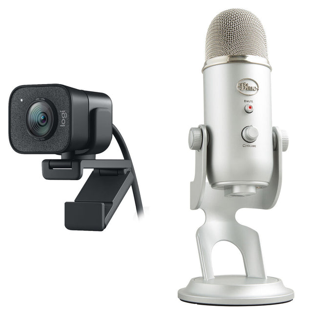 Logitech StreamCam Cámara Web Full HD 60 fps y Micrófono Blue Yeti USB