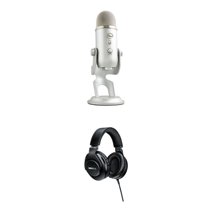 Blue Yeti Micrófono USB Condensador Kit con Auriculares 16-Bit 48 kHz 4 Patrones Polares