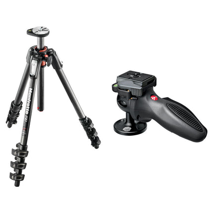 Manfrotto MT190CXPRO4 Trípode de Fibra de Carbono 67 Pulgadas con Cabezal 324RC2 y Sistema de Liberación Rápida