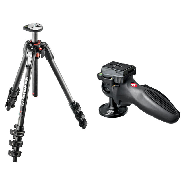 Manfrotto MT190CXPRO4 Trípode de Fibra de Carbono 67 Pulgadas con Cabezal 324RC2 y Sistema de Liberación Rápida