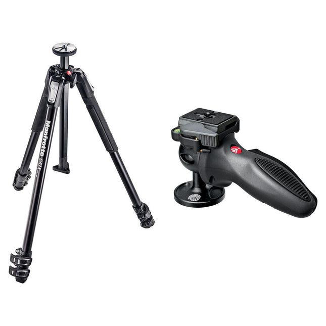 Manfrotto MT190X3 trípode de aluminio con cabezal joystick 324RC2 67" altura máxima 3.5 kg carga máxima