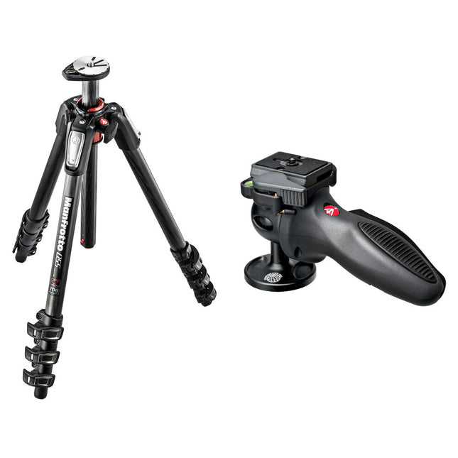 Manfrotto MT055CXPRO4 trípode de fibra de carbono con altura máx 70.9" y carga 7.7 lb con cabeza esférica 324RC2