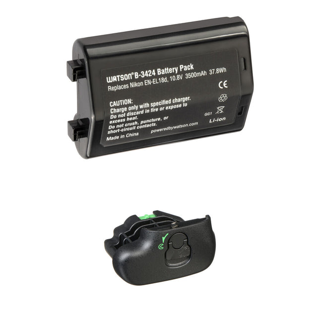 Watson EN-EL18d Batería 10.8V 3500mAh y Cubierta para Cámara MB-D12 Nikon