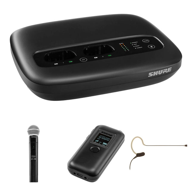 Shure MXW neXt 2 Sistema Inalámbrico para Aula con Micrófonos Mano y Auricular 150 pies 1.9 GHz