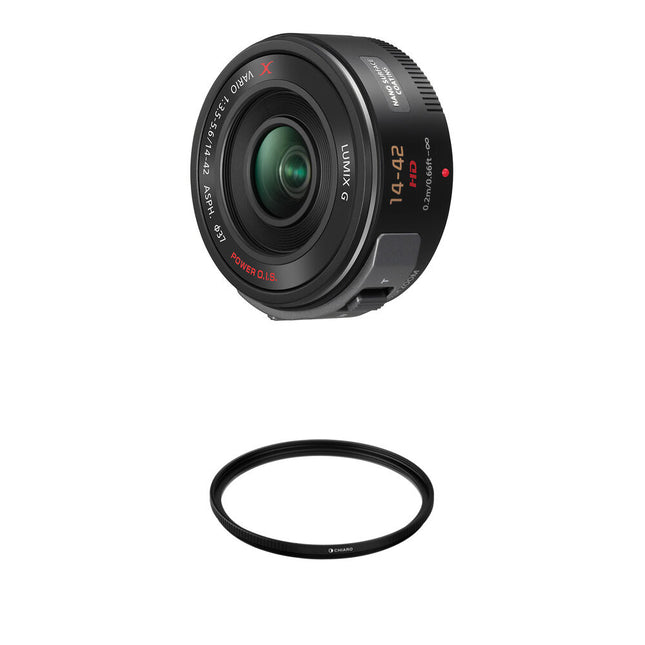 Panasonic LUMIX G X Vario PZ 14-42mm f35-56 Lente estabilizada con filtro UV 37mm