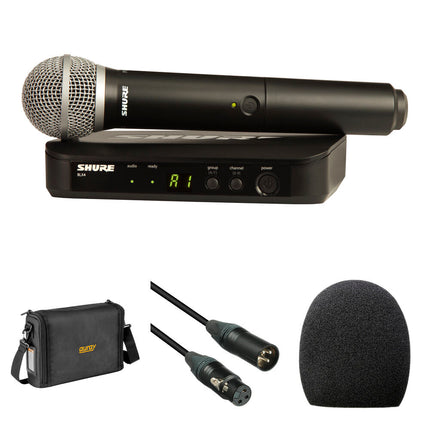 Shure BLX24/PG58 Sistema de Micrófono Inalámbrico con Bolsa Funda y Cable XLR