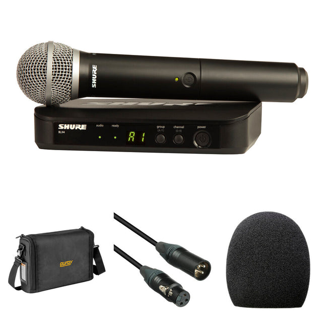 Shure BLX24/PG58 Sistema de Micrófono Inalámbrico con Bolsa Funda y Cable XLR