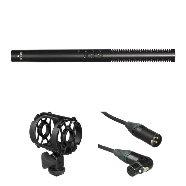 RODE NTG4+ Micrófono Shotgun Kit con Shockmount y Cable XLR 1.5ft
