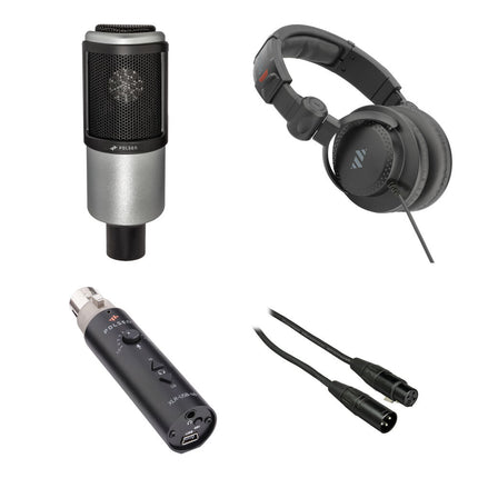 Polsen PR-65 Micrófono Condensador Cardioide Kit Podcasting Portátil 20Hz-20kHz