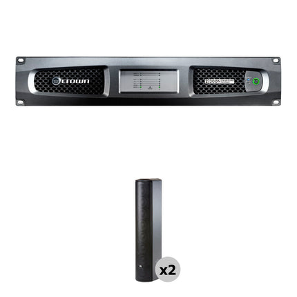 Crown Audio DCI 2|300N Amplificador en Red 2 Canales 300W con 2 Altavoces Columna CBT 8 Drivers
