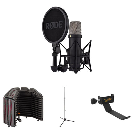 RODE NT1 5th Generation Micrófono Condensador Cardioide XLR USB Kit con Soporte Ajustable y Filtro de Reflexión