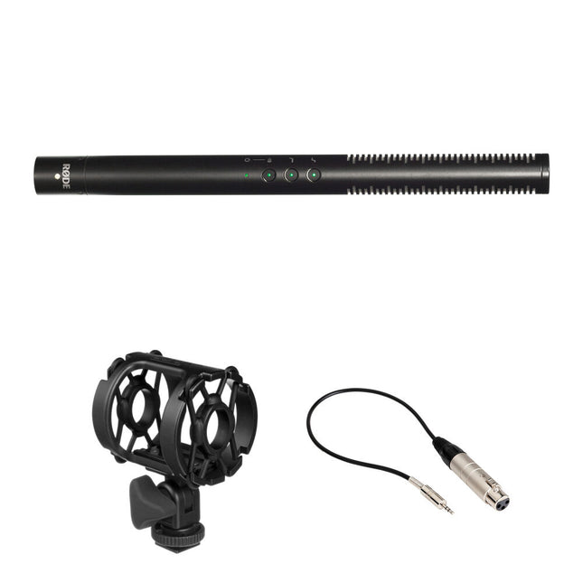 RODE NTG4+ Micrófono Shotgun Kit con Shockmount y Cable XLR a 3.5mm