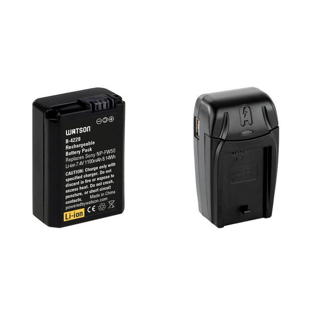 Watson NP-FW50 Batería de Litio 7.4V 1100mAh y Cargador AC/DC Compacto