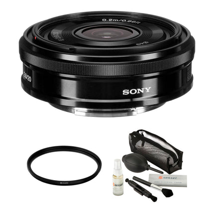 Sony E 20mm f/2.8 lente APS-C f/2.8- f/16 con kit filtro UV 49mm