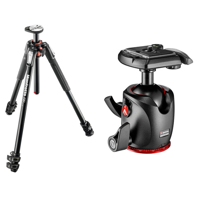Manfrotto Kit Trípode de Aluminio MT190XPRO3 Altura 8.3 a 67.5 Pulgadas Capacidad 15.4 lb