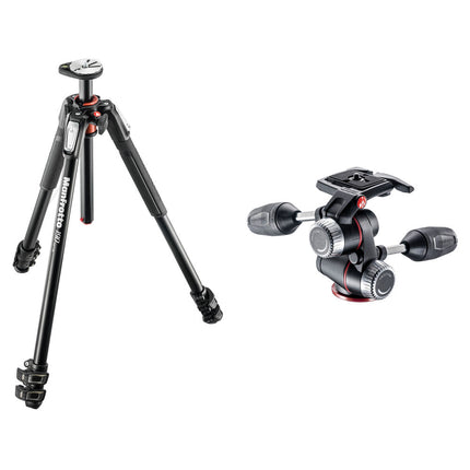 Manfrotto MT190XPRO3 Trípode de Aluminio con Cabezal Panorámico XPRO 3 Vías 68.1" de Altura Máxima