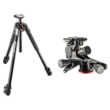 Manfrotto MT190XPRO3 Trípode de Aluminio Capacidad 8.8 kg Altura Máx 173 cm Kit Cabezal Geared 3 Vías