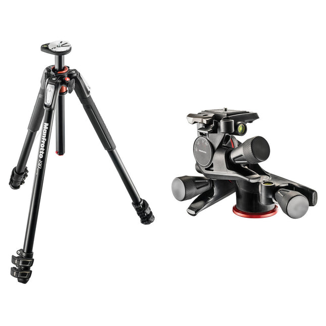 Manfrotto MT190XPRO3 Trípode de Aluminio Capacidad 8.8 kg Altura Máx 173 cm Kit Cabezal Geared 3 Vías