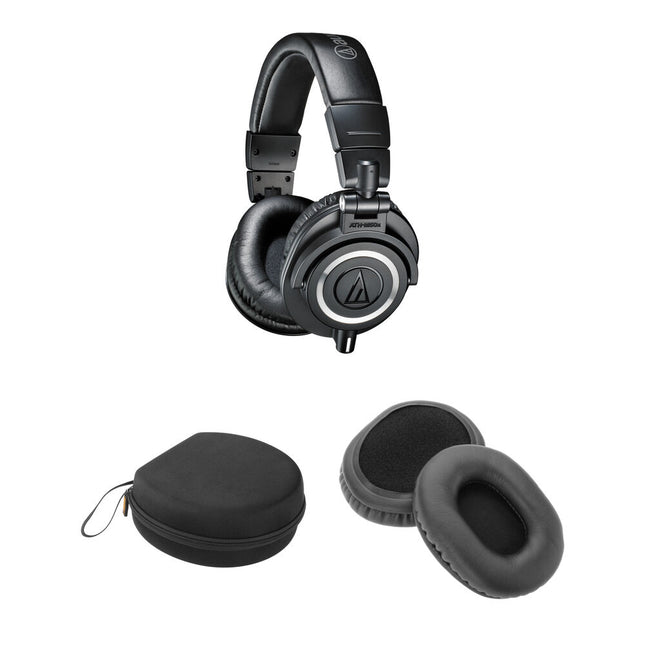 Audio-Technica ATH-M50x Auriculares Monitor con Estuche Universal y Cable Espiral