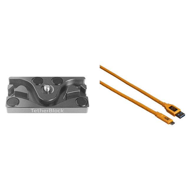 Tether Tools TetherPro Cable USB 3.0 Tipo C a Tipo A 15 pies con Soporte Multi Montaje