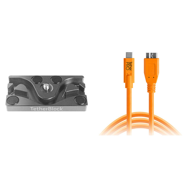 Tether Tools TetherPro Cable USB 3.0 Tipo C a Micro USB Tipo B 4.5 m con TetherBLOCK MC placa de montaje