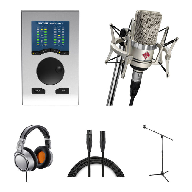 RME Babyface Pro FS Kit con interfaz audio 24 canales micrófono Neumann TLM 102 y auriculares NDH 20