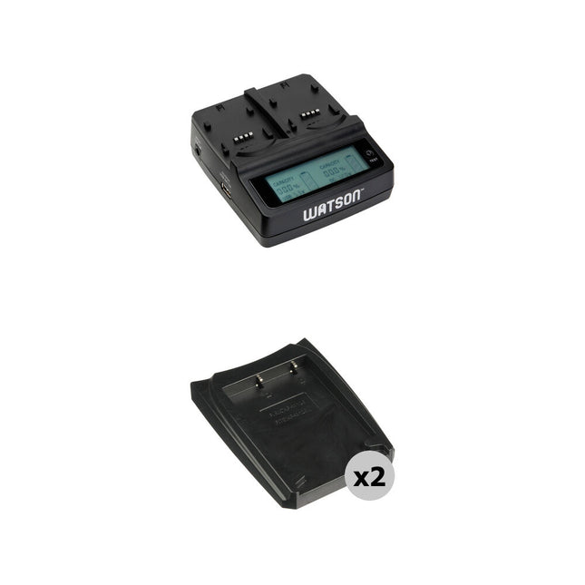 Watson Duo Cargador LCD con 2 Adaptadores Batería NP-W126 100-240VAC USB 2.0