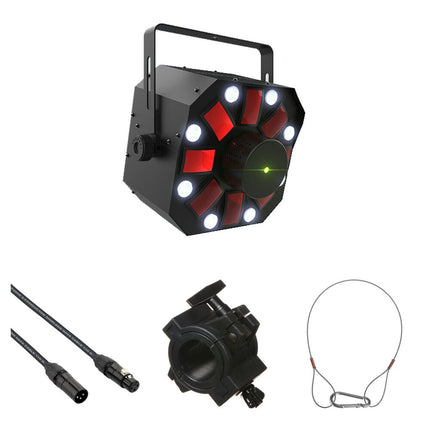 CHAUVET DJ Swarm 5 FX ILS Kit de efectos múltiples RGB-AW láser y estroboscópico con cable DMX seguridad y abrazadera