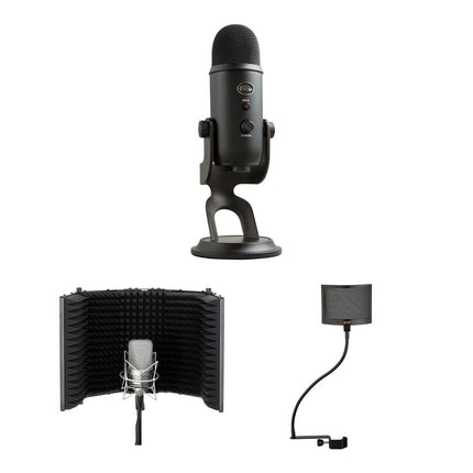 Blue Yeti Kit Micrófono USB con Filtros de Reflexión y Pop Negro