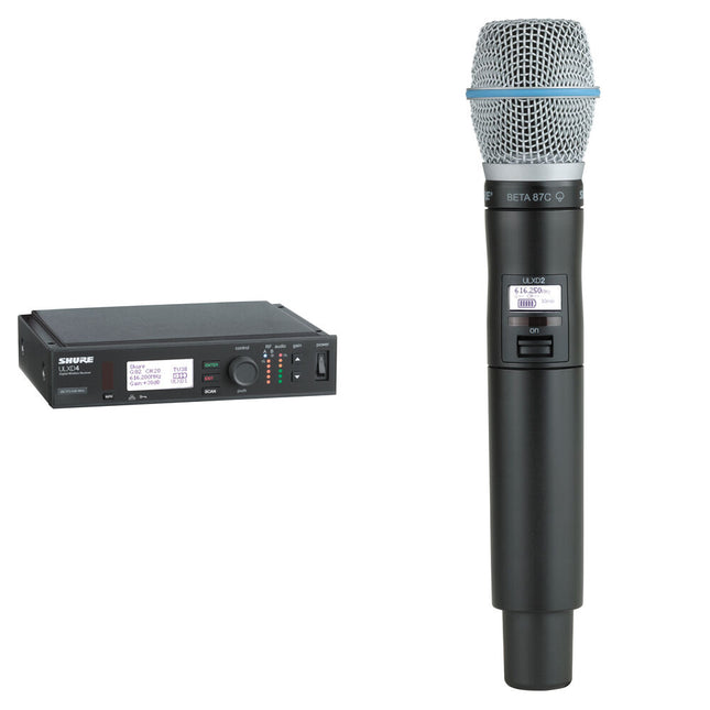 Shure ULXD24/B87C Sistema Inalámbrico de Mano Banda H50 con Receptor ULXD4 y Transmisor ULXD2-B87C