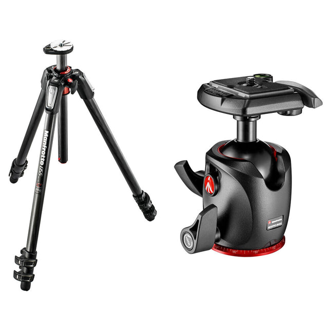 Manfrotto MT055CXPRO3 Trípode de Fibra de Carbono 71.5" con Cabezal Esférico MHXPRO-BHQ2