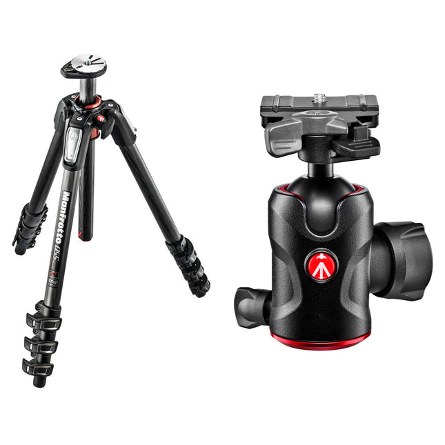 Manfrotto MT055CXPRO4 Trípode de Fibra de Carbono con Cabezal Esférico 13.2 lb 70.8"
