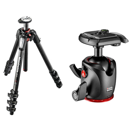 Manfrotto MT055CXPRO4 trípode de fibra de carbono 71.4 pulgadas altura máxima 19.8 lb capacidad carga con rótula MHXPRO-BHQ2 y sistema de liberación rápida 200PL