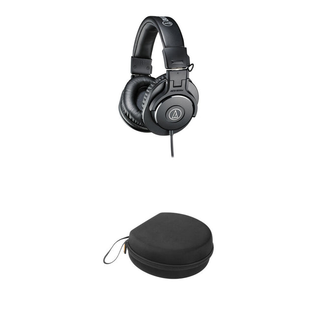 Audio-Technica ATH-M30x Auriculares Monitor Circumaurales con Estuche UHC-725 y Adaptador 1/4"