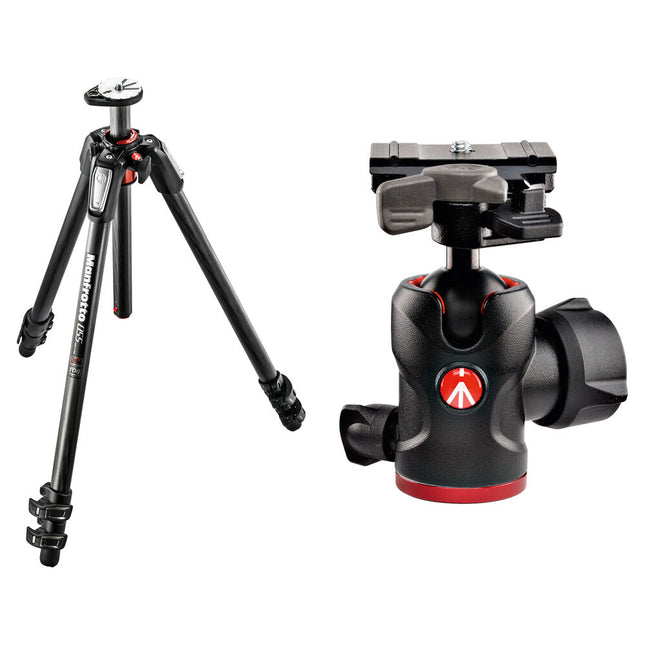 Manfrotto MT055CXPRO3 Trípode de Fibra de Carbono 70.8 pulgadas y Cabezal 494 con Placa de Liberación Rápida 200PL-PRO