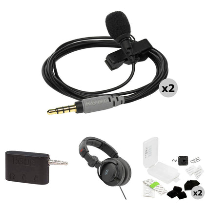 RODE smartLav+ Kit de micrófonos lavalier ocultos para entrevistas dos personas negra