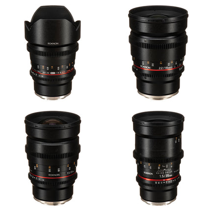 Rokinon Cine DS Kit de lentes gran angular 10 16 24 35mm para Sony E APS-C