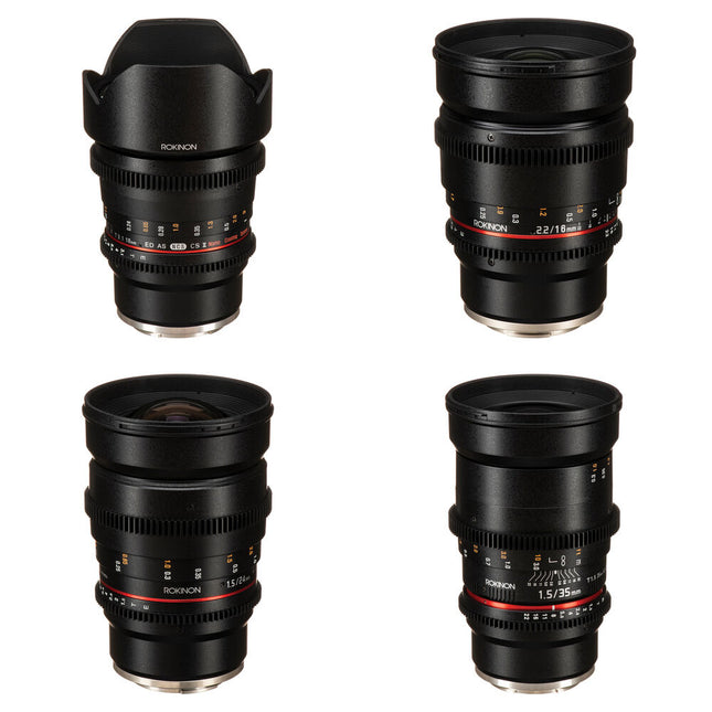 Rokinon Cine DS Kit de lentes gran angular 10 16 24 35mm para Sony E APS-C