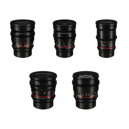 Rokinon Cine DS Kit de lentes con montura MFT multi recubrimiento y enfoque manual