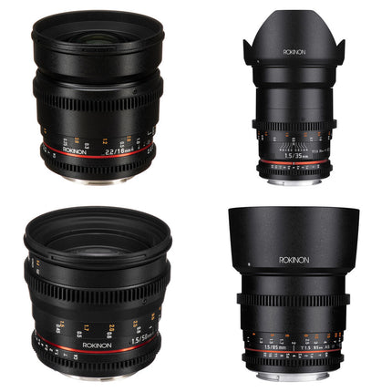 Rokinon Kit de lentes cine 16 35 50 85mm T1.5 Canon EF Mount