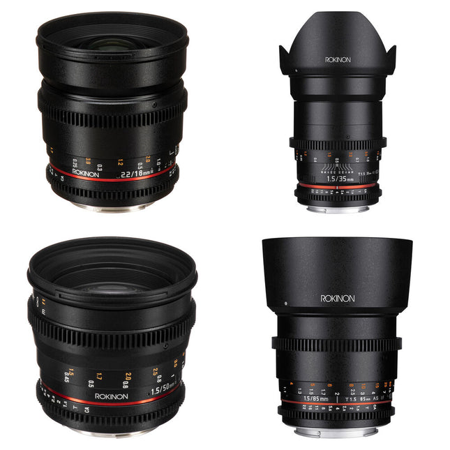 Rokinon Kit de lentes cine 16 35 50 85mm T1.5 Canon EF Mount