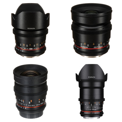 Rokinon Kit de lentes gran angular Cine DS 10 16 24 y 35mm para Canon EF APS-C