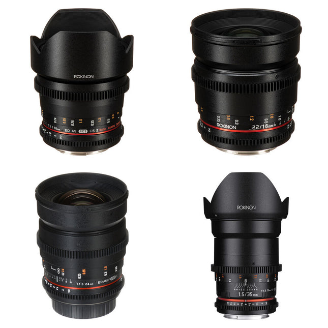 Rokinon Kit de lentes gran angular Cine DS 10 16 24 y 35mm para Canon EF APS-C