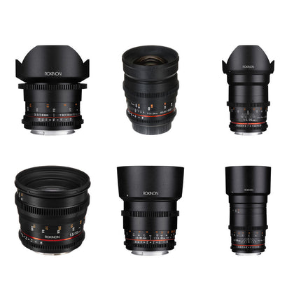 Rokinon Cine DS Kit de 6 lentes para Canon EF formato Full-Frame